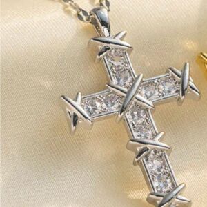 Minimalist Cross Titanium Steel 18K Gold Plated Silver